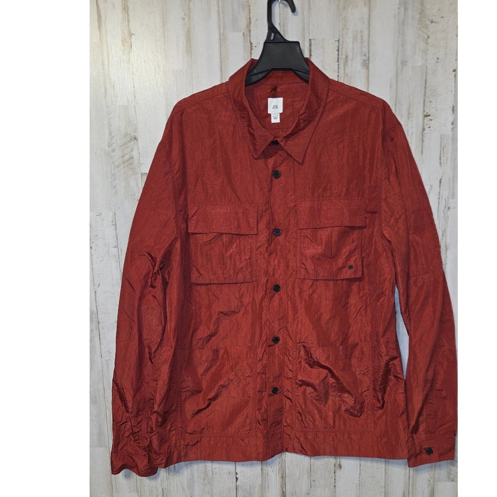 River Island men XL Lightweight Button Nylon Shirt Jacket Windbreaker - Picture 2 of 6